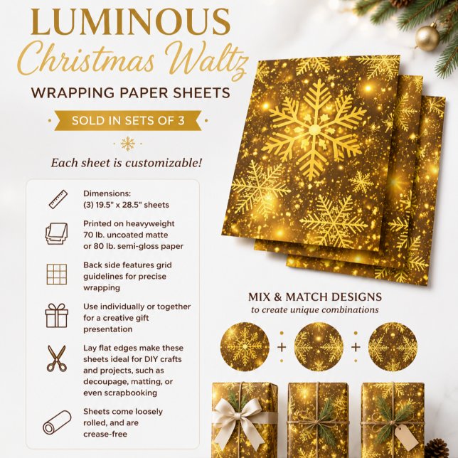 Hoja De Papel De Regalo Vals de Navidad Luminoso (Subido por el creador)