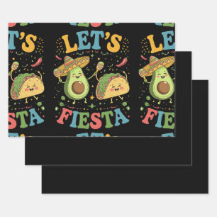 Hoja De Papel De Regalo Vamos a Fiesta Aguacate Y Tacos Cinco De Mayo