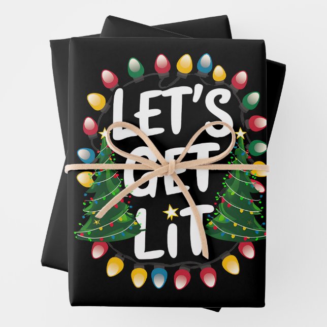 Hoja De Papel De Regalo Vamos a hacer que Navidades graciosos tomen luces  (In situ)