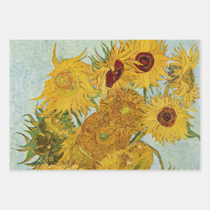 Hoja De Papel De Regalo Van Gogh - Vase con 12 girasoles