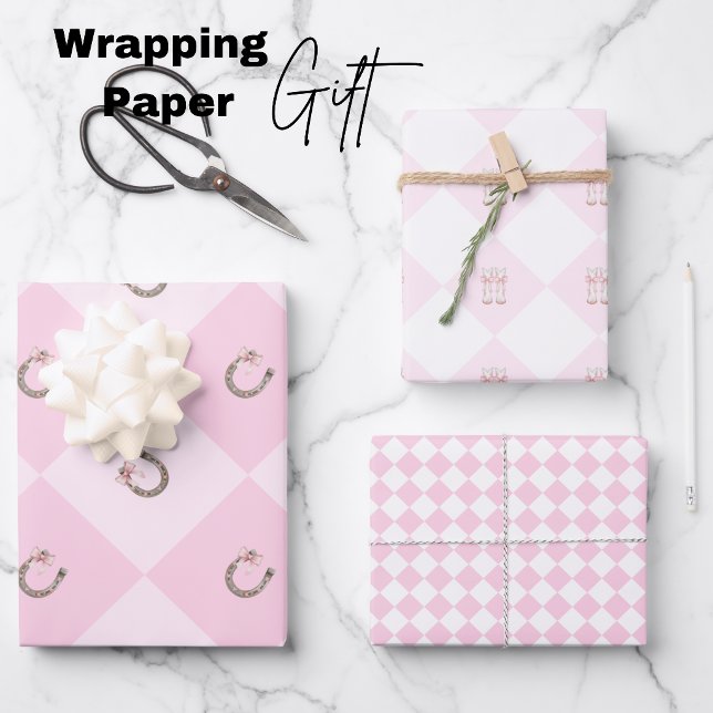 Hoja De Papel De Regalo Vaquera Coqueta Rosa Occidental (Coquette Cowgirl Pink Western Wrapping Paper)