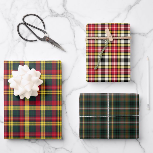 Hoja De Papel De Regalo Variaciones de Clan Buchanan Tartan (Anverso)