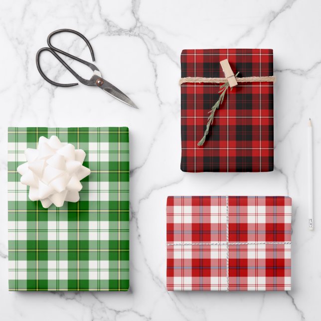 Hoja De Papel De Regalo Variaciones de Clan Cunningham Tartan (Anverso)