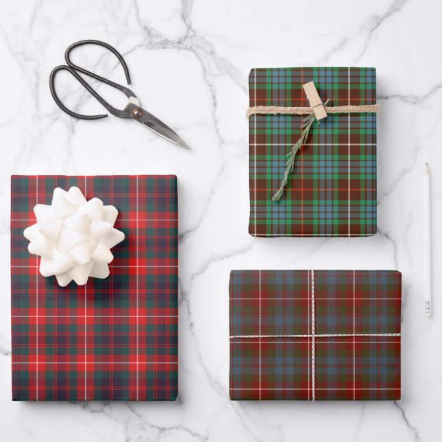 Hoja De Papel De Regalo Variaciones de Clan Fraser Tartan (Anverso)