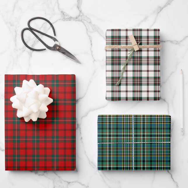 Hoja De Papel De Regalo Variaciones de Clan Scott Tartan (Anverso)