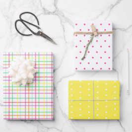 Hoja De Papel De Regalo Variedad de puntos y manchas coloridas