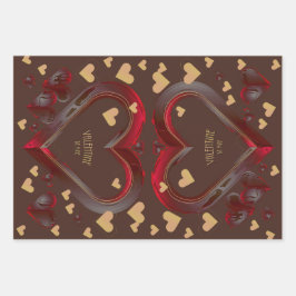 Hoja De Papel De Regalo Variedad de San Valentín