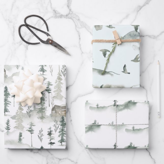 Hoja De Papel De Regalo Variedad de vacaciones en invierno (Anverso)