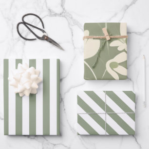 Hoja De Papel De Regalo Variedad de verde salvia claro 