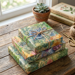 Hoja De Papel De Regalo Variedades Hermosas de Suculentas