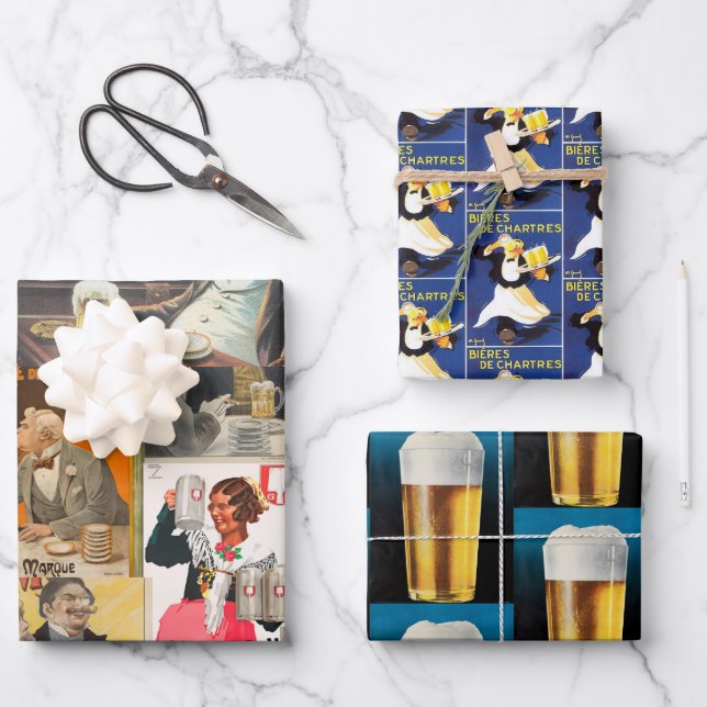 Hoja De Papel De Regalo Variety Pack de Beer-themed (Anverso)