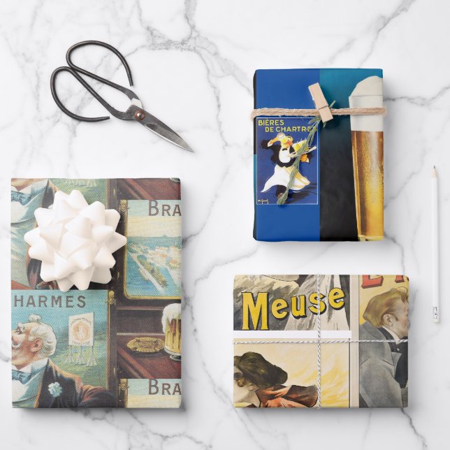 Hoja De Papel De Regalo Variety Pack de tres (3) diseños de (Anverso)