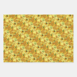 Hoja De Papel De Regalo Vase with fifteen sunflowers by Vincent Van Gogh 