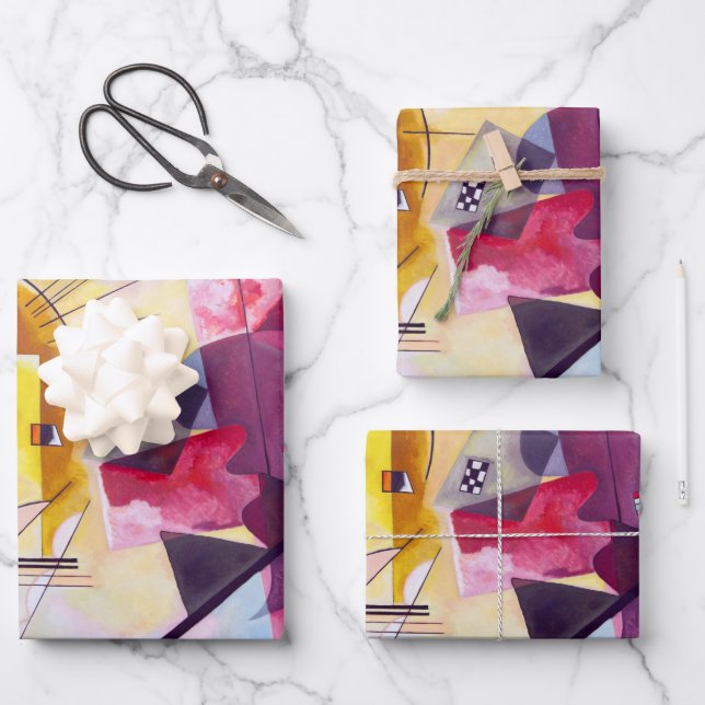 Hoja De Papel De Regalo Vasily Kandinsky amarillo-rojo-azul (Anverso)