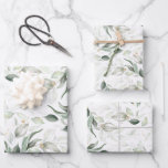 Hoja De Papel De Regalo Vegetación Elegante Foliage Botánico De Oro Suave<br><div class="desc">Hojas de papel de envolvimiento elegantes de color verde sabio y dorado</div>