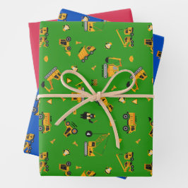 Hoja De Papel De Regalo Vehículos de construcción de juguetes
