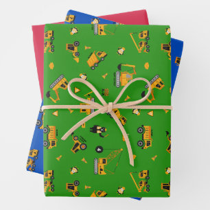 Hoja De Papel De Regalo Vehículos de construcción de juguetes