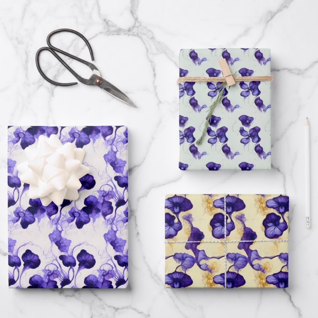 Hoja De Papel De Regalo Veilchen Geschenkpapier Set (Anverso)