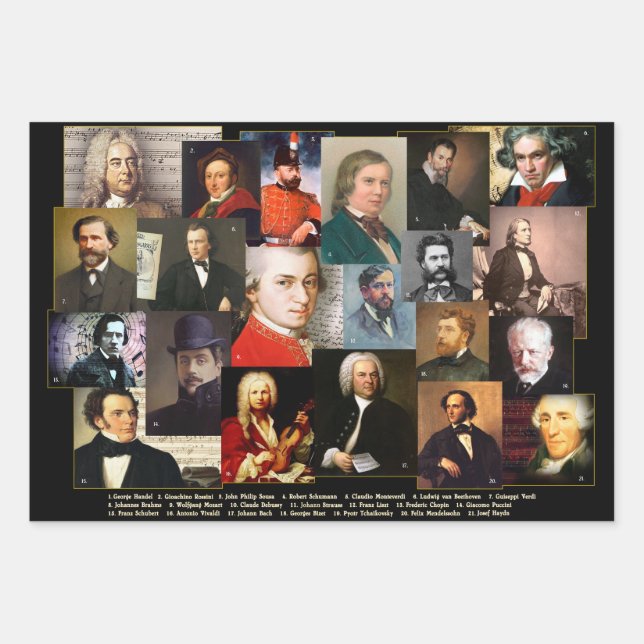 Hoja De Papel De Regalo Veintiún Maestros (Anverso)