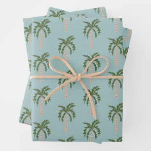 Hoja De Papel De Regalo Velada junto al mar Palmeras Azul Bonito PERSONALI