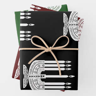 Hoja De Papel De Regalo Velas blancas de Kwanzaa