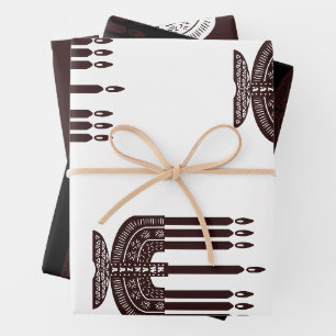 Hoja De Papel De Regalo Velas de Brown Kwanzaa