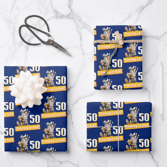 Hoja De Papel De Regalo Velas de cumpleaños de ardilla (Anverso)