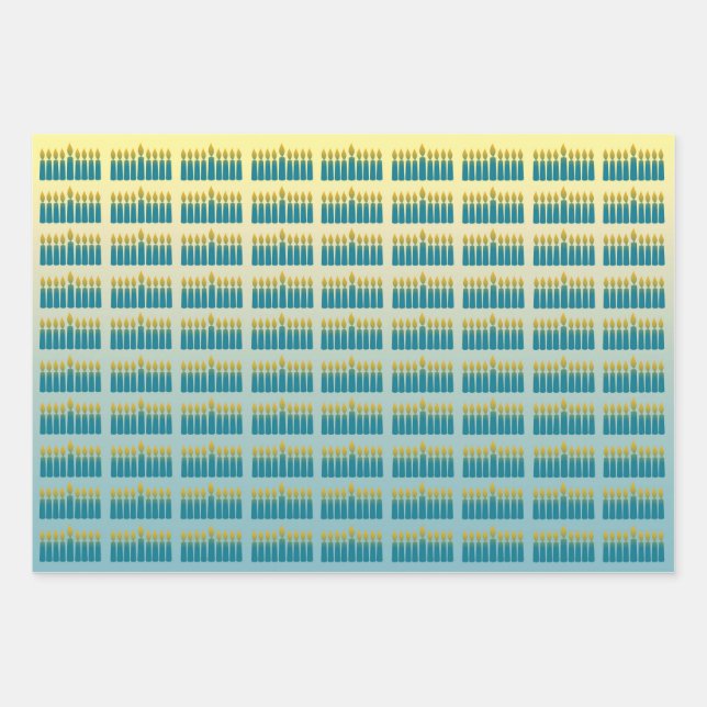 Hoja De Papel De Regalo Velas de Hanukkah  (Anverso)