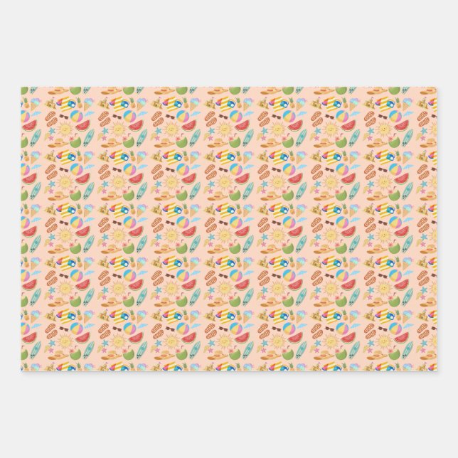 Hoja De Papel De Regalo Verano a la vista (Anverso)