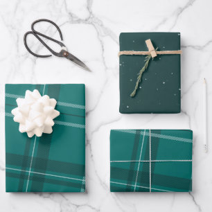 Hoja De Papel De Regalo Verdadera y verde azulada fiesta