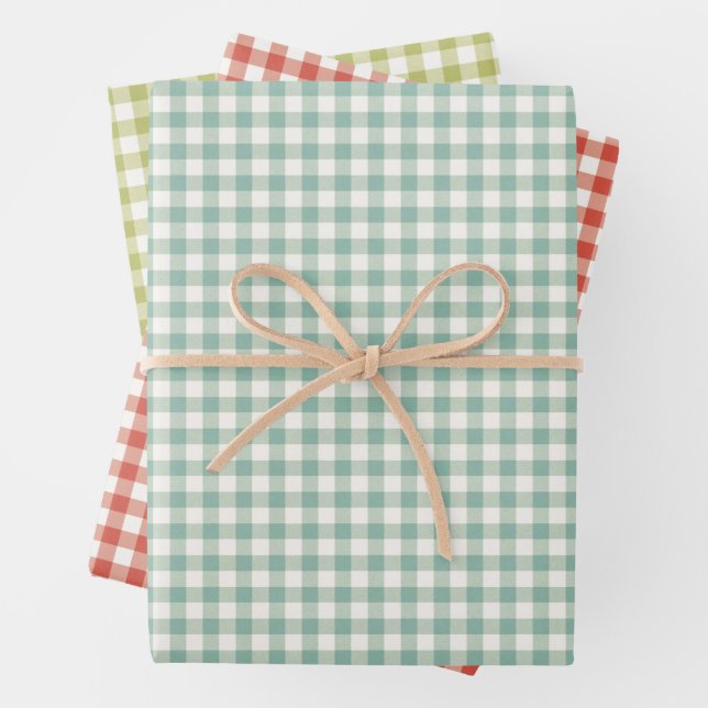 Hoja De Papel De Regalo Verde atado de rojo al rojo al rojo negro (In situ)