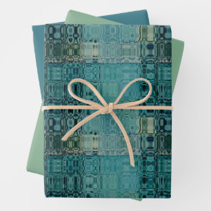 Hoja De Papel De Regalo Verde azulado azul de MVB - vidrio falso