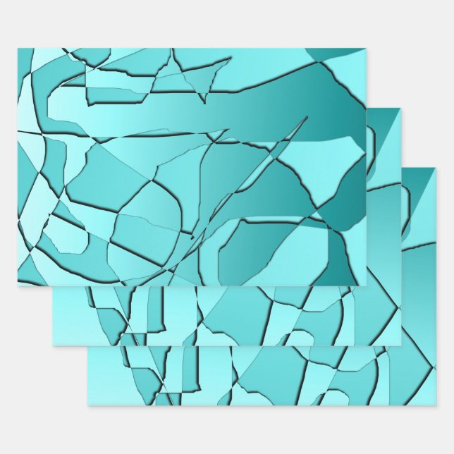 Hoja De Papel De Regalo Verde azulado destrozado (Set)