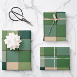 Hoja De Papel De Regalo Verde Cuadros 