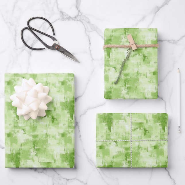 Hoja De Papel De Regalo Verde de primavera abstracto (Anverso)