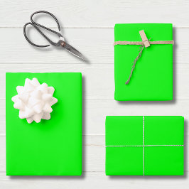 Hoja De Papel De Regalo Verde Eléctrico Neón Color Sólido Clásico | Elegan