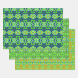 Hoja De Papel De Regalo Verde Lima Con Patrón