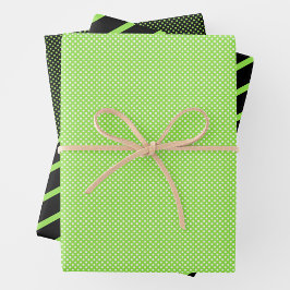 Hoja De Papel De Regalo Verde, Negro y Blanco