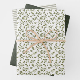 Hoja De Papel De Regalo Verde oliva 'Martini' 