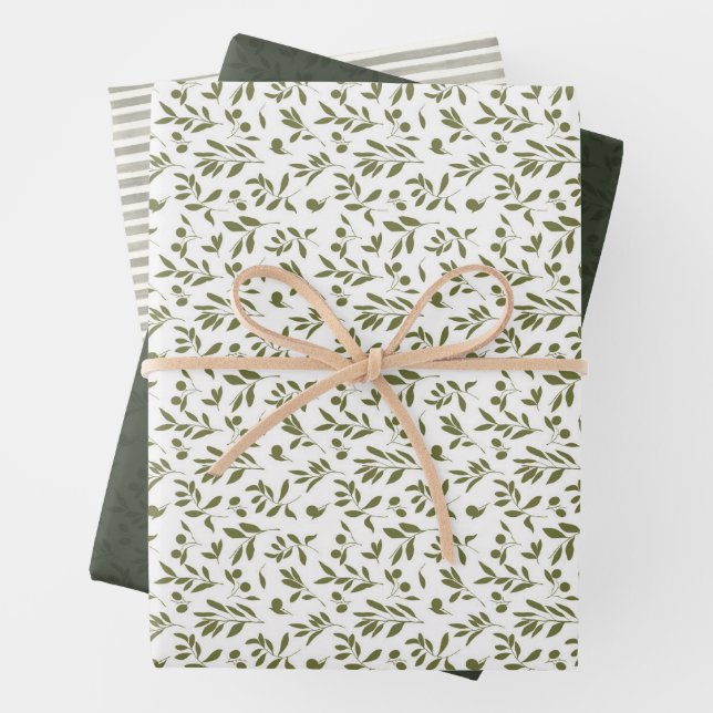 Hoja De Papel De Regalo Verde oliva 'Martini'  (In situ)