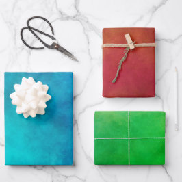 Hoja De Papel De Regalo Verde rojo azul