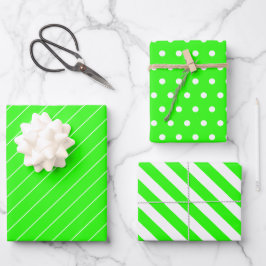 Hoja De Papel De Regalo Verde Y Blanco