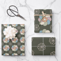 Verde y pastel, estilo intrincado floral de los 60