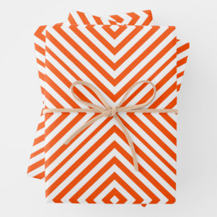 Hoja De Papel De Regalo Vermillón Diamond Chevron