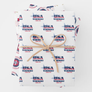 Hoja De Papel De Regalo Vermont, 50 estados, Liberty Bell