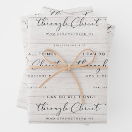 Hoja De Papel De Regalo Versículo de la Biblia Filipenses 4:13 Puedo hacer