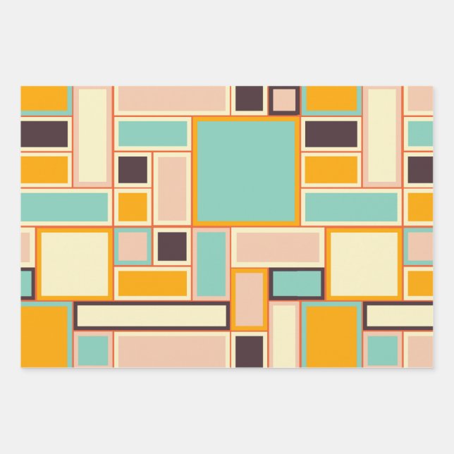 Hoja De Papel De Regalo Vibrant abstract pattern with rectangles (Anverso)
