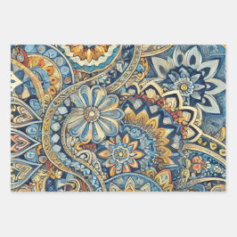 Hoja De Papel De Regalo Vibrant Paisley Whirl