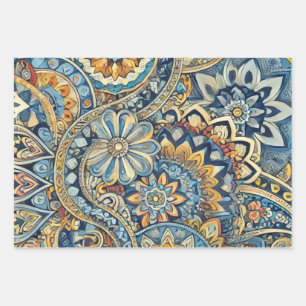 Hoja De Papel De Regalo Vibrant Paisley Whirl