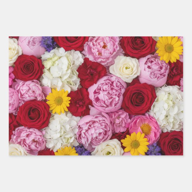 Hoja De Papel De Regalo Vibrant Summer Floral Bouquet (Anverso)